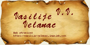 Vasilije Velanac vizit kartica